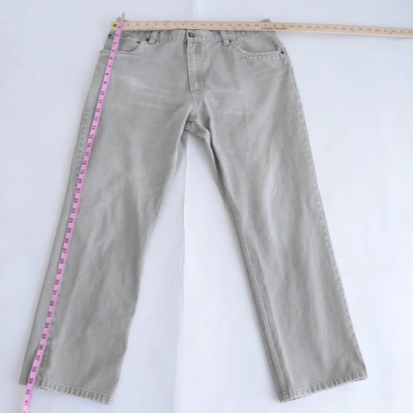 Nevada Cream Denim Straight Leg Jeans - Vintage - Size 38x32 - Picture 4 of 12